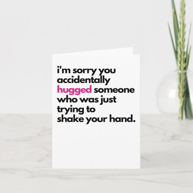 I'm sorry about the hug Sympathy Card (Front)