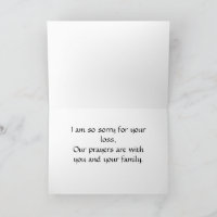 I'm Sorry For Your Loss, Card