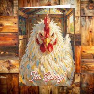 I'm Sorry   Funny Chicken   Making Up Card