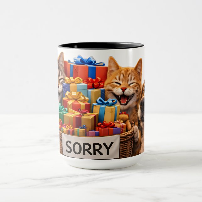 I'm sorry, ginger cat coffee mug cute apology gift (Center)