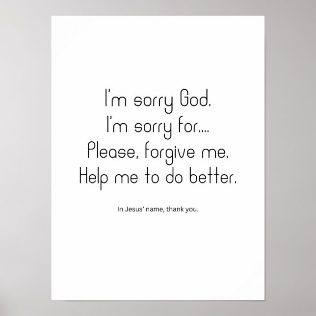 I'm sorry God. Please forgive me. Poster (Front)
