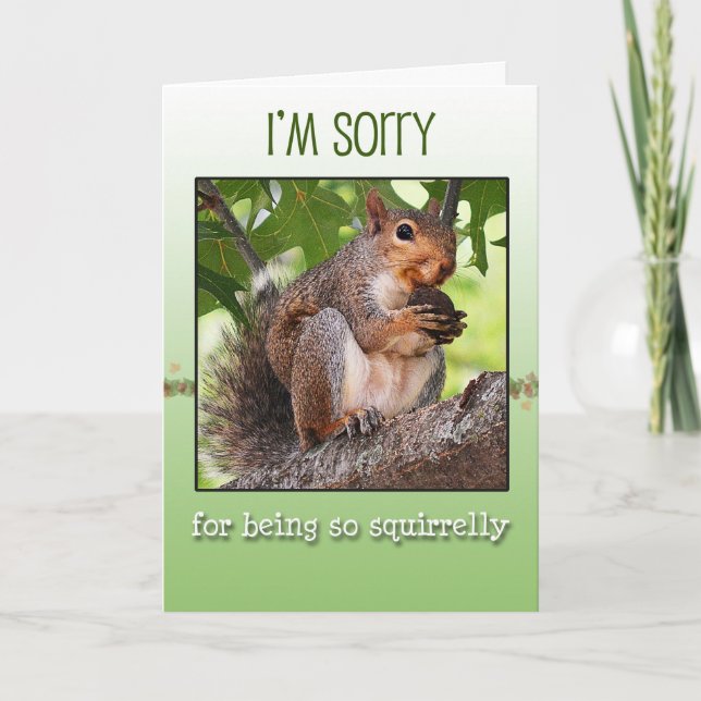 I'm sorry greeting card with squirrel (Front)