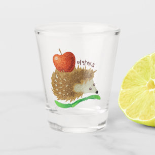 I'm Sorry in Korean  사과 -미안해요 Mianhaeyo  Shot Glass