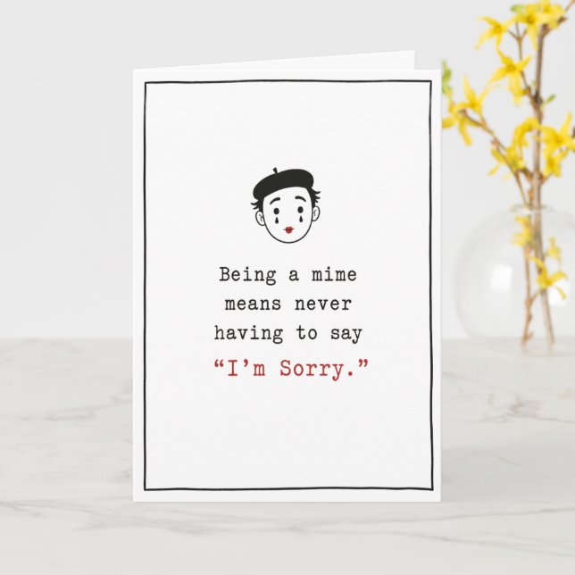 I'm Sorry Mime Card (Yellow Flower)