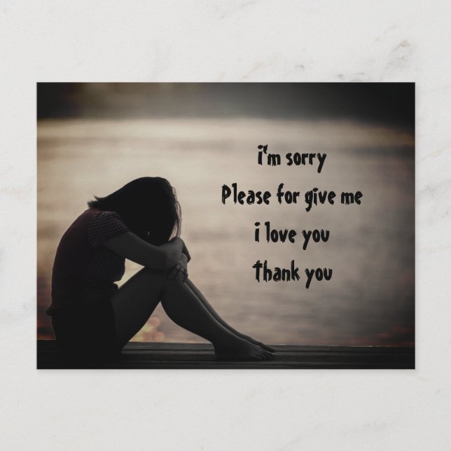 i'm sorry please forgive me i love you thank you postcard (Front)