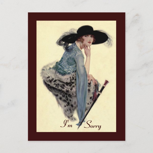 I'm Sorry Twenties Glamour Postcard (Front)