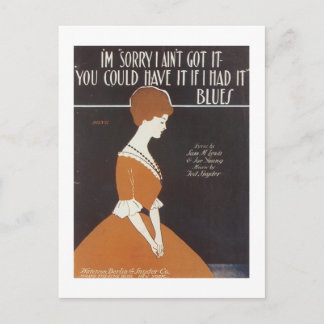 I'm Sorry Vintage Songbook Cover Postcard