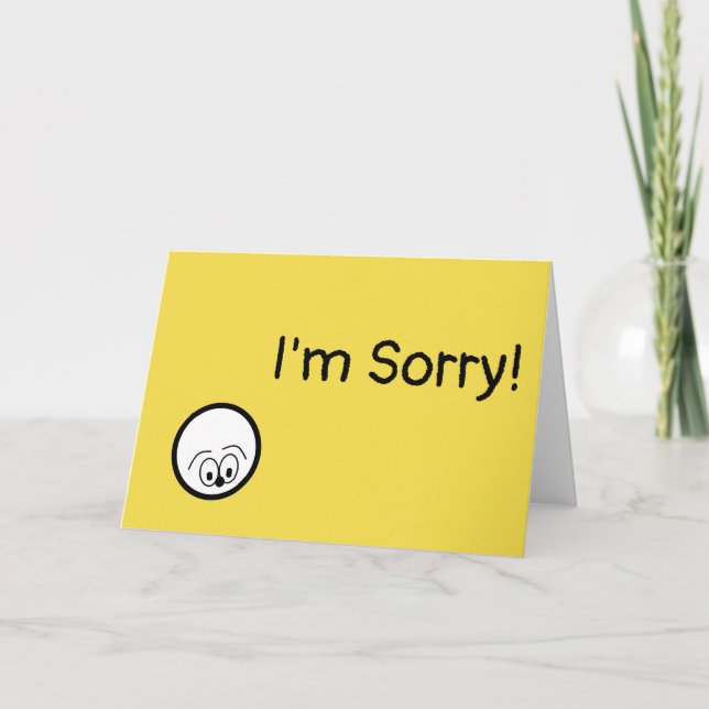 " I'm Sorry!" Yellow Greeting Card (Front)