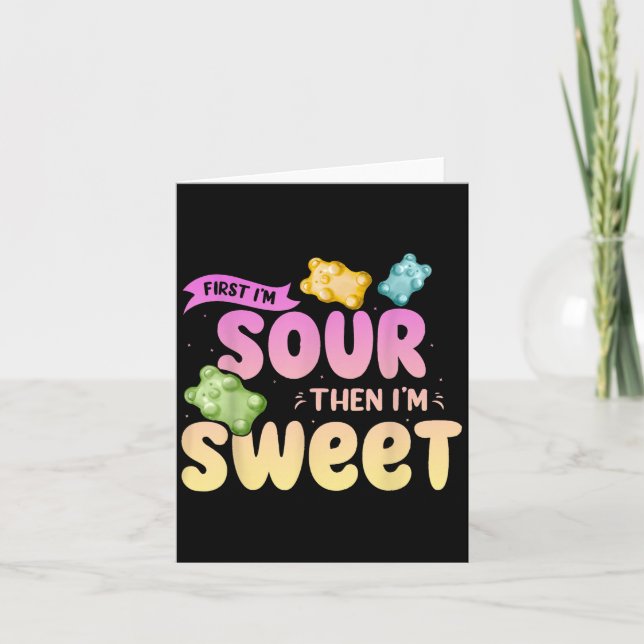 Im Sour Then Im Sweet Funny Candy Patch Sweet Kids Card (Front)