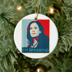 I'm Speaking Kamala Harris Ceramic Tree Decoration