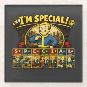 I'm Special Fallout Inspired Stats Mousepad Glass Coaster