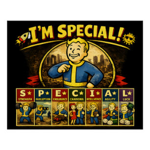 I'm Special Fallout Inspired Stats Mousepad Poster