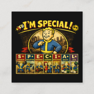 I'm Special Fallout Inspired Stats Mousepad Square Business Card