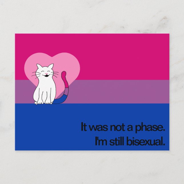 I'm Still Bisexual Cat with Bisexual Flag Postcard (Front)