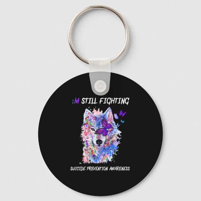 I'm Still Fighting Semicolon Wings Suicide Prevent Key Ring (Front)