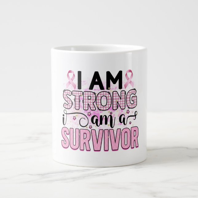 I'm Strong, I'm a Survivor Large Coffee Mug (Front)