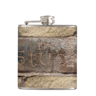 "I'm Stuck" another brick in the wall Hip Flask