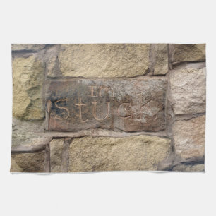 "I'm Stuck" another brick in the wall Tea Towel