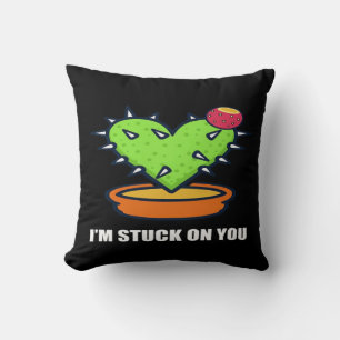 Im Stuck On You Cactus Cute Plant Design  Cushion