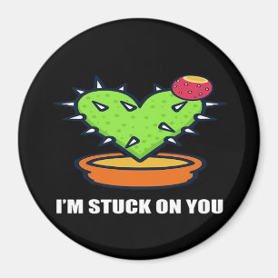 Im Stuck On You Cactus Cute Plant Design Magnet