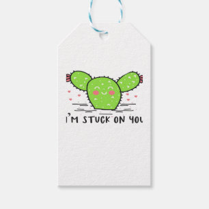 Im Stuck On You Cactus Cute Plant Style  Gift Tags