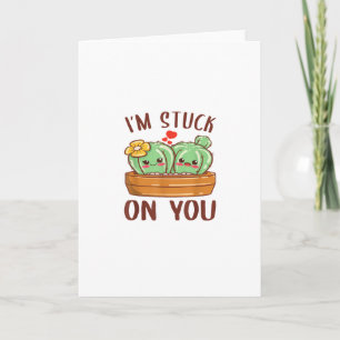 Im Stuck On You Cactus Succulent Valentines Day Cu Card