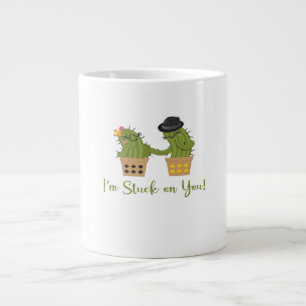 Im Stuck On You Funny Valentine Playful Design  Large Coffee Mug