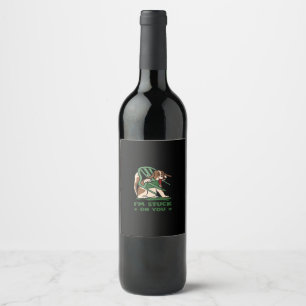 Im Stuck On You Funny Valentines Day Playful Desig Wine Label