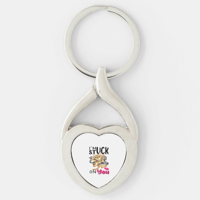 Im Stuck On You Simple Romantic Design  Key Ring (Front)