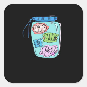 Im Stuck On You Sticker Minimal Love Design 