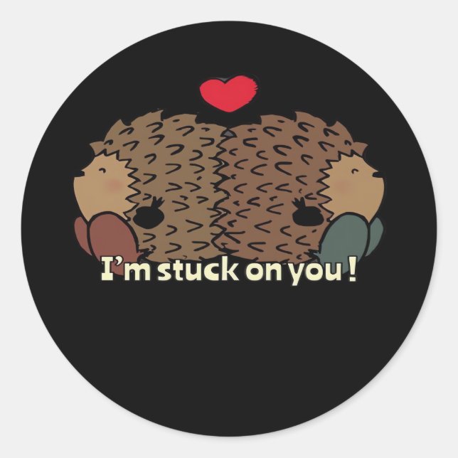 Im Stuck On You Timeless Romantic Design  Classic Round Sticker (Front)
