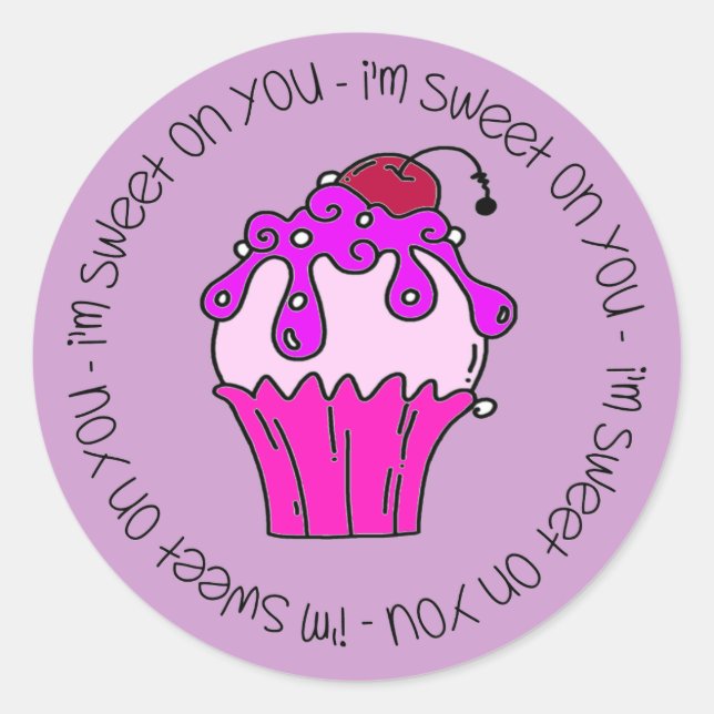 I'm Sweet on You Valentine Classic Round Sticker (Front)
