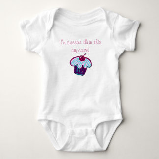 I'm sweeter than this cupcake! baby bodysuit