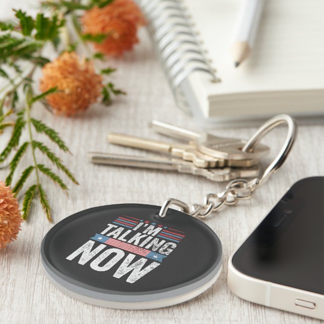 I'm Talking Now Trump Kamala President Debate  Key Ring (Front Right)