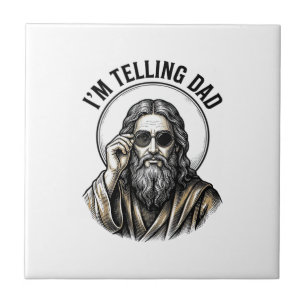 I'm Telling Dad Vintage Engraving Funny Shirt Tile