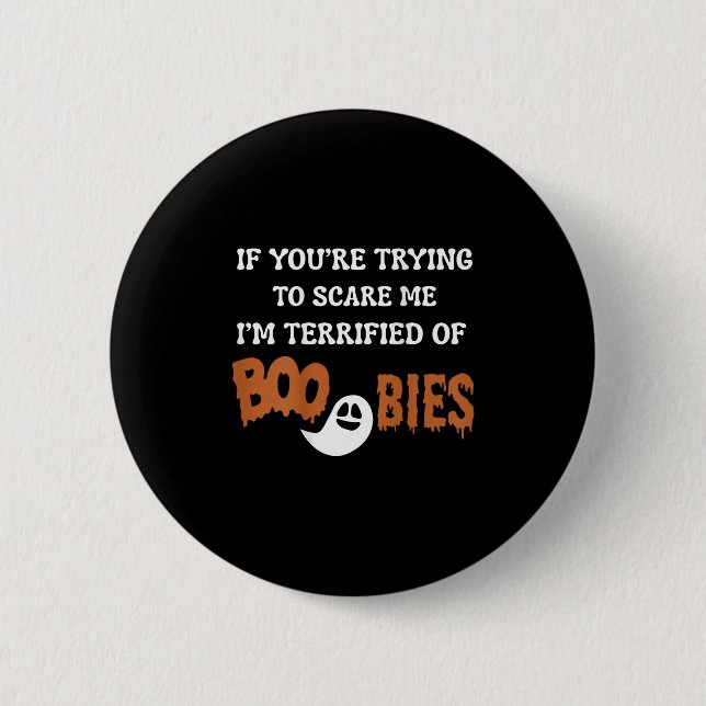I'm Terrified Of Ies, Halloween Funny I'm Ed  6 Cm Round Badge (Front)