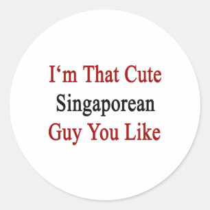 I'm That Cute Singaporean Guy You Like Classic Round Sticker