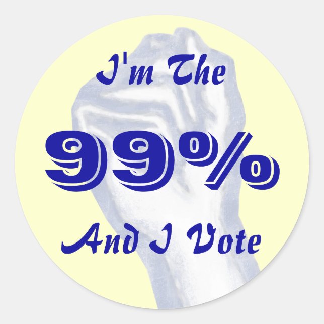 I'm The 99% (and I vote) sticker (Front)