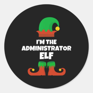 I'm The Administrator Elf Family Pajama Christmas  Classic Round Sticker