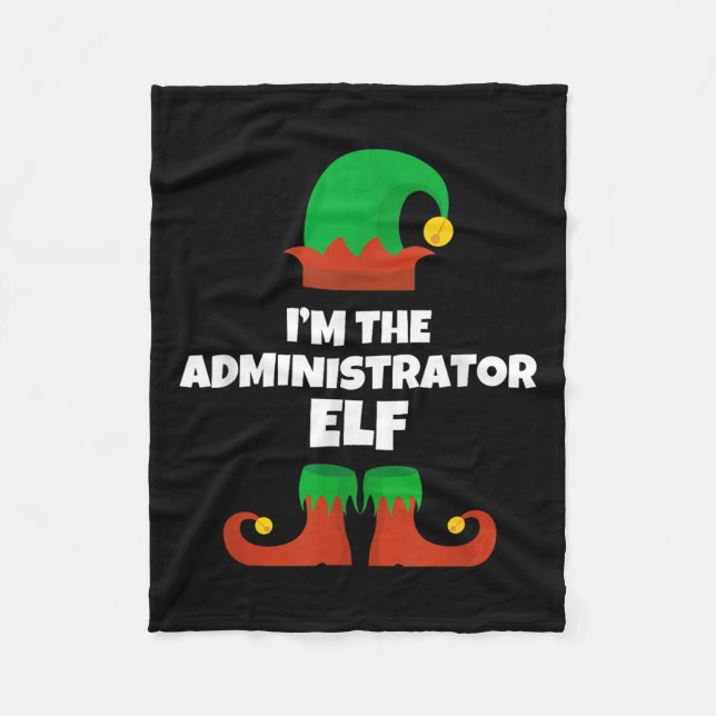 I'm The Administrator Elf Family Pajama Christmas  Fleece Blanket (Front)