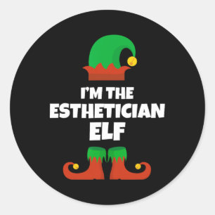 I'm The Aesthetician Elf Family Pajama Christmas B Classic Round Sticker