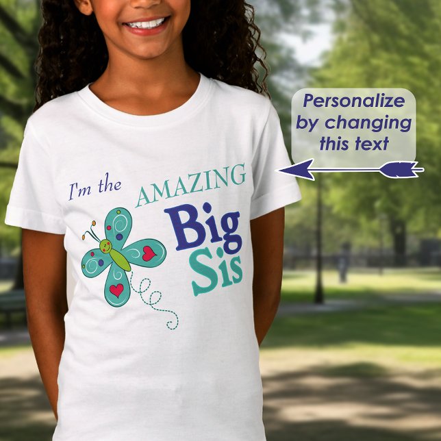 I'm the AMAZING Big Sis Whimsical Butterfly T-Shirt (Creator Uploaded)