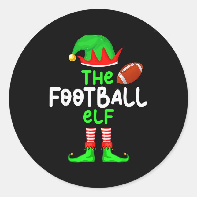 I'm The American Football Elf Christmas Matching P Classic Round Sticker (Front)