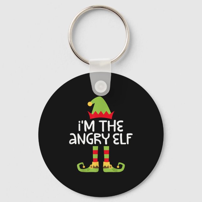 I'm The Angry Elf Matching Christmas Elf Shirt  Key Ring (Front)