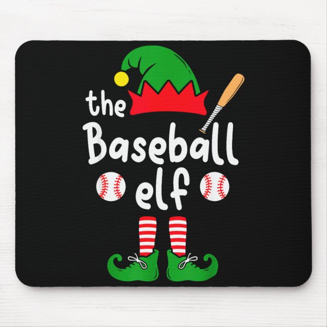 I'm The Baseball Elf Christmas Family Matching Paj Mouse Pad (Front)
