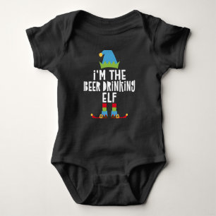 I'm The Beer Drinking Elf Matching Christmas Baby Bodysuit