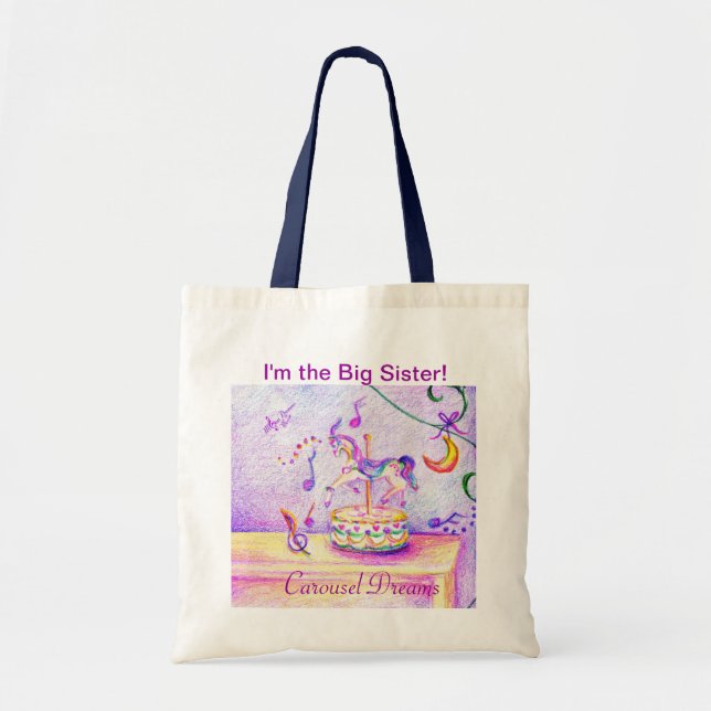 I'm the Big Sister, Carousel Dreams Budget Tote (Front)