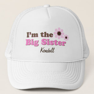 I'm The Big Sister Mod Flowers Personalised Trucker Hat