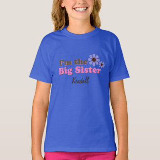 I'm The Big Sister Mod Flowers Personalised TShirt