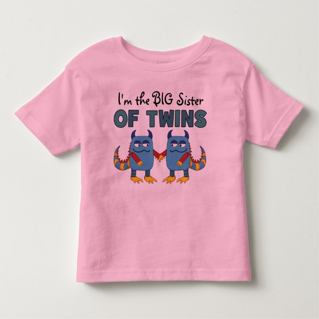 I'm the Big Sister of Twins Toddler T-Shirt (Front)